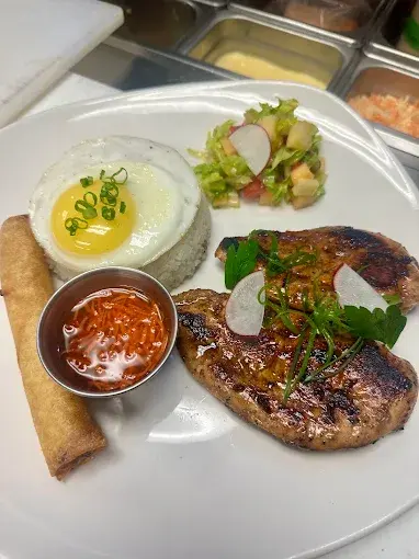 Sisig Pork Wrap with garlic spicy mayo at J's Sunrise Grill Calgary