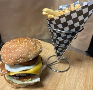 Gelo Burger at J's Sunrise Grill in Calgary, AB