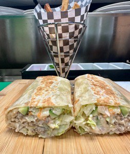 Sisig Pork Wrap at J's Sunrise Grill in Calgary, AB